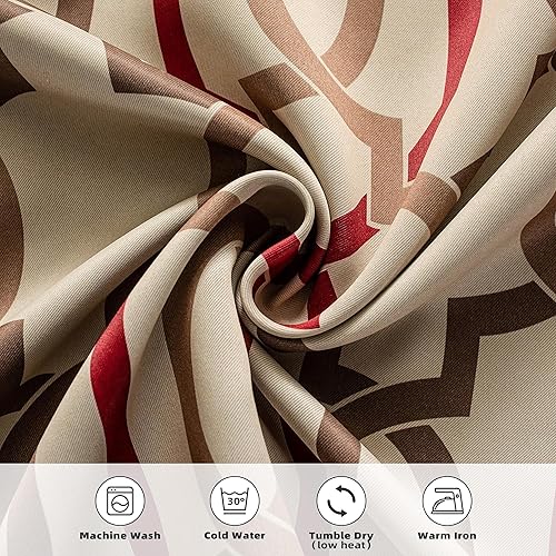 Miniatura 7 de DriftAway Cortinas geométricas de terracota para oscurecer la habitación, cortina con bloqueo de luz para sala de estar y dormitorio, 84 pulgadas de