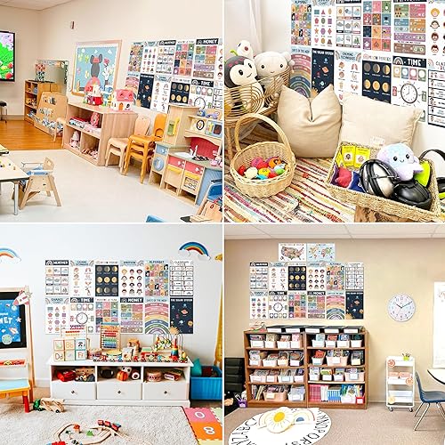 Miniatura 5 de 18 pósteres educativos para niños pequeños (11 x 17 pulgadas), pósteres bohemios para el aula, la escuela en casa imprescindibles para niños,