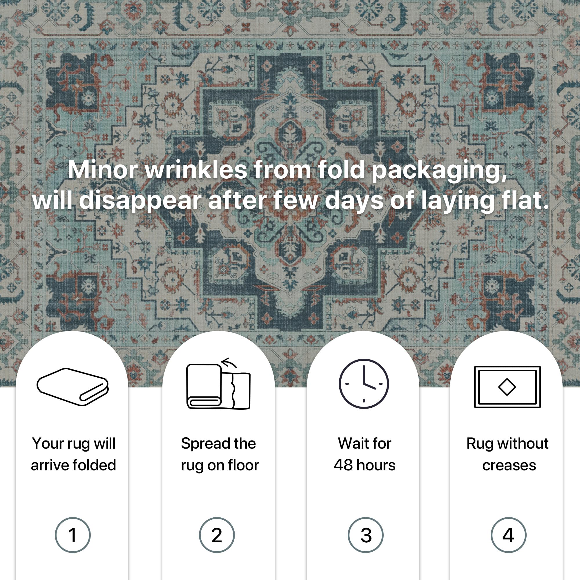 BEIMO Tappeto Salotto Pelo Corto Vintage, Tappeto Camera Da Letto, Tappeti Antiscivolo Lavabile, Grande Tappeti Persiano per Cameretta, Soggiorno, Sala, Verde, 200x290cm