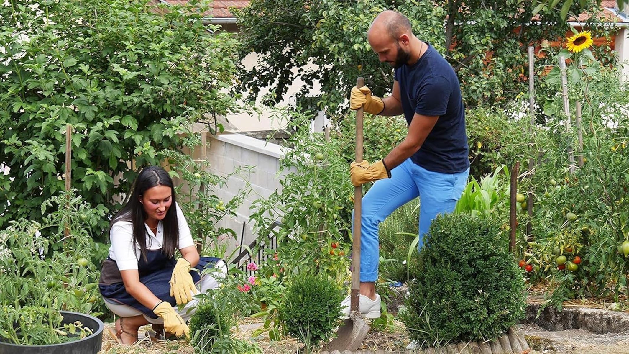 Guantes ROSTAING TRADITION - Par de Guantes de Jardinería en Piel Tratada Hidrófuga - Todo trabajo en ambientes secos y húmedos - Plantar, cavar y escardar - Cómodos y Tradicionales