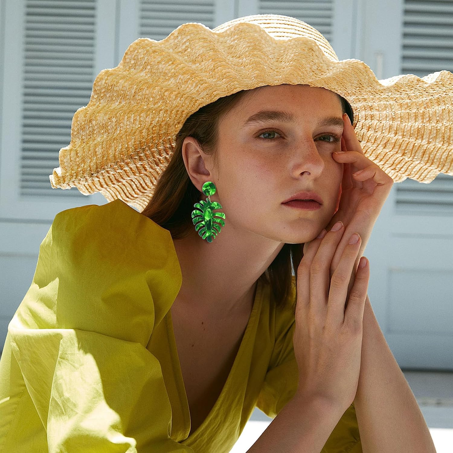 JeryWe 9 Pairs Clip on Earrings for Women Fashion Rattan Acrylic Tassel Drop Dangle Earrings Set Lightweight Geometric Statement Bohemian Clip Earrings for Non Piercied - Image 9