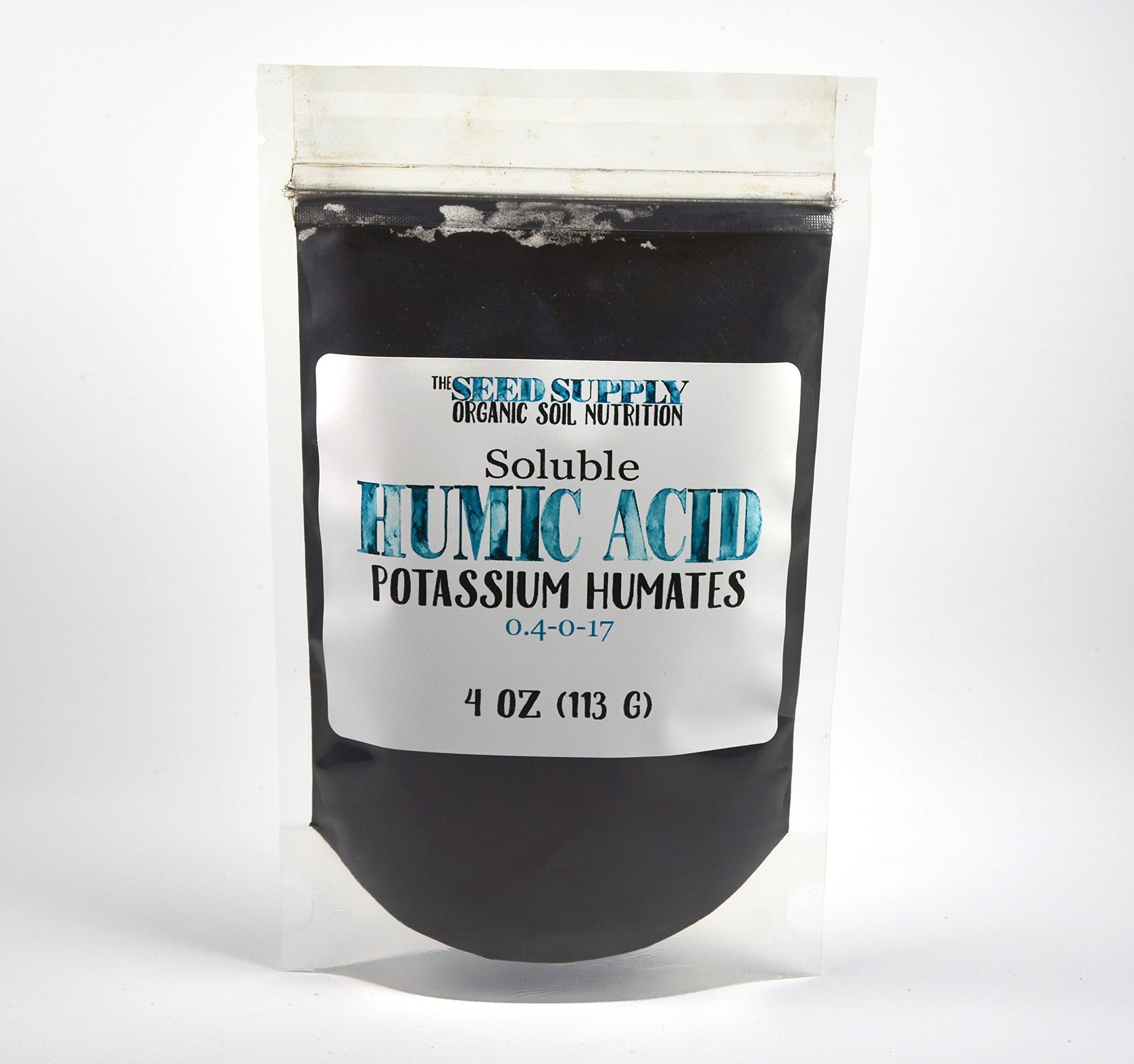 4 Ounces Organic Soluble Humic Acid Powder - Potassium Humates - Natural Organic Humus