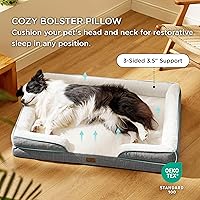 Vista 112 de Bedsure - Cama ortopédica extragrande para perros, sofá cama lavable para perros extragrandes, espuma de soporte con funda extraíble y lavable, negro