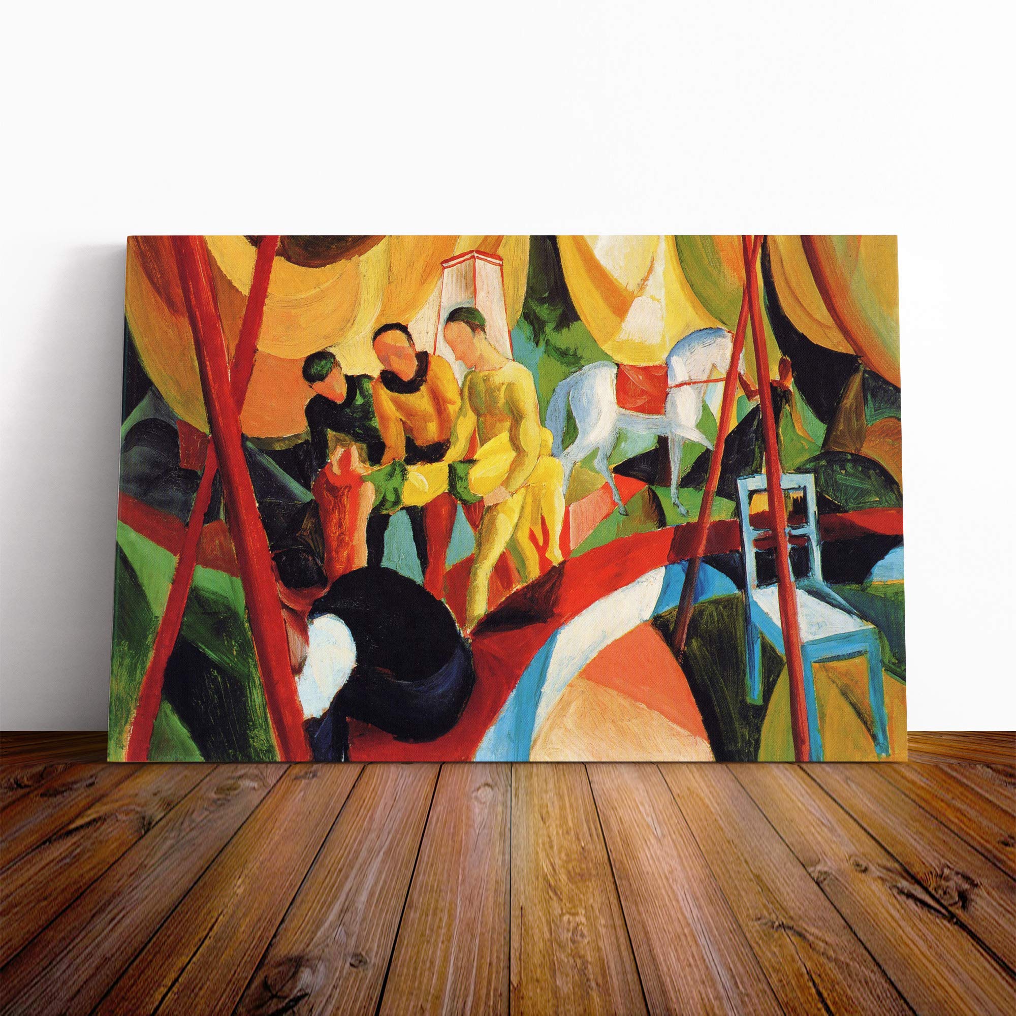 August Macke Circus Canvas Print | Gallery Wrapped 30mm Frame Wall Art | 20x14 inches | Ready to Hang | Modern Picture | Living Room Bedroom Lounge Office