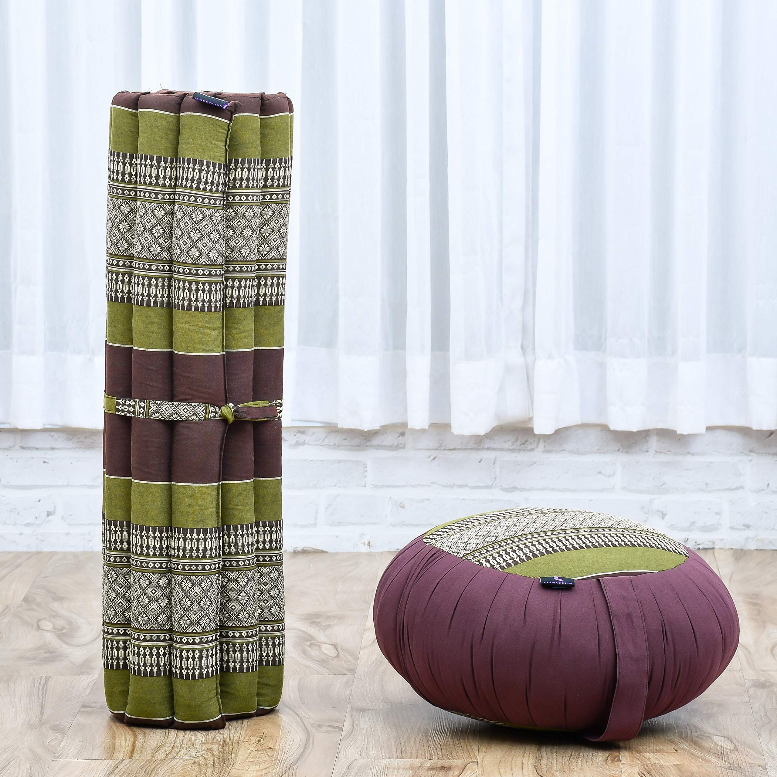 Leewadee Set Méditation Zafu & Zabuton - Coussin Méditation Kapok Yoga Zen Zazen