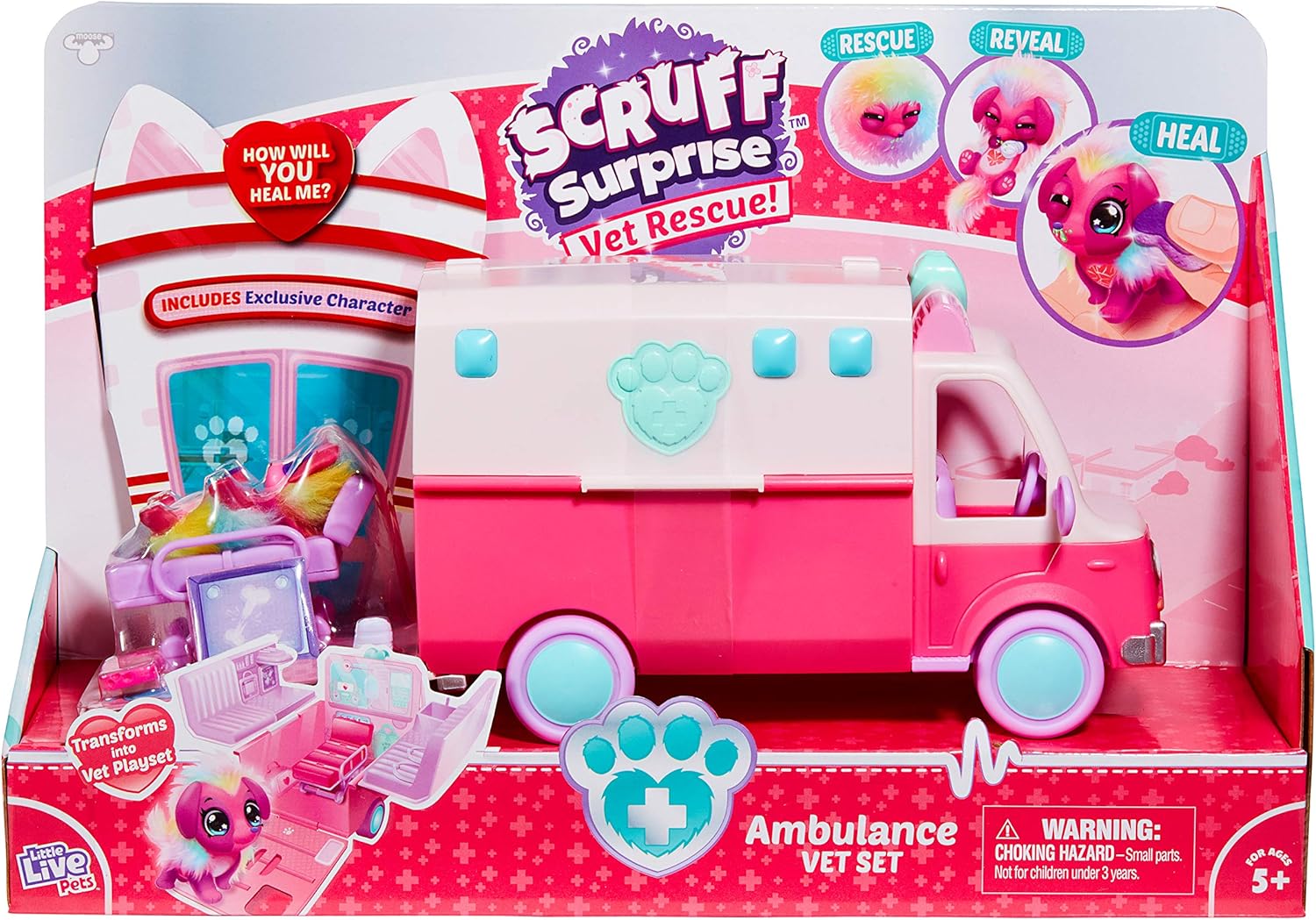 Amazon Com Little Live Pets Scruff A Luvs Surprise Vet Rescue Ambulance Vet Set With A Doctor S Bed Toys Games