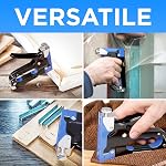 E•Werk - 5-in-1 Staple Gun Set - Heavy-Duty Stapler w/ 1500 Staples & Staple Remover for Wood, Fabric, Carpet & Wire Mesh - Hand Tacker w/Power Adjustment for Construction, Crafts & Upholstery Work