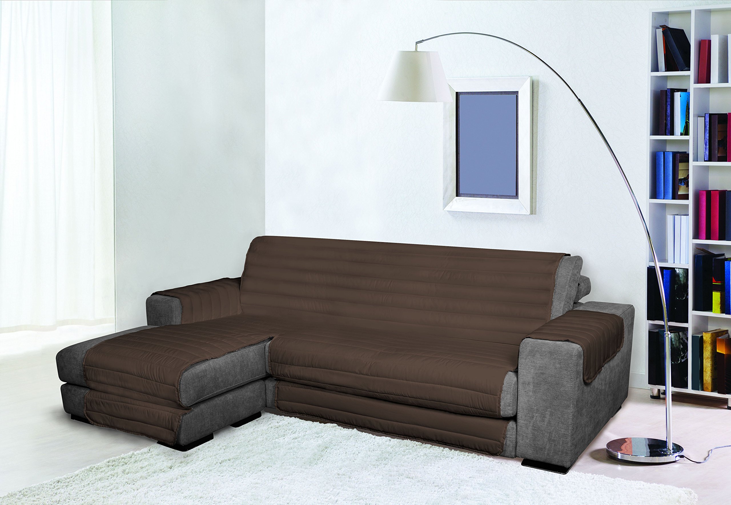 Italian Bed Linen Trendy Doubleface Sofa Cover, Brown 190cm, 100% microfiber,