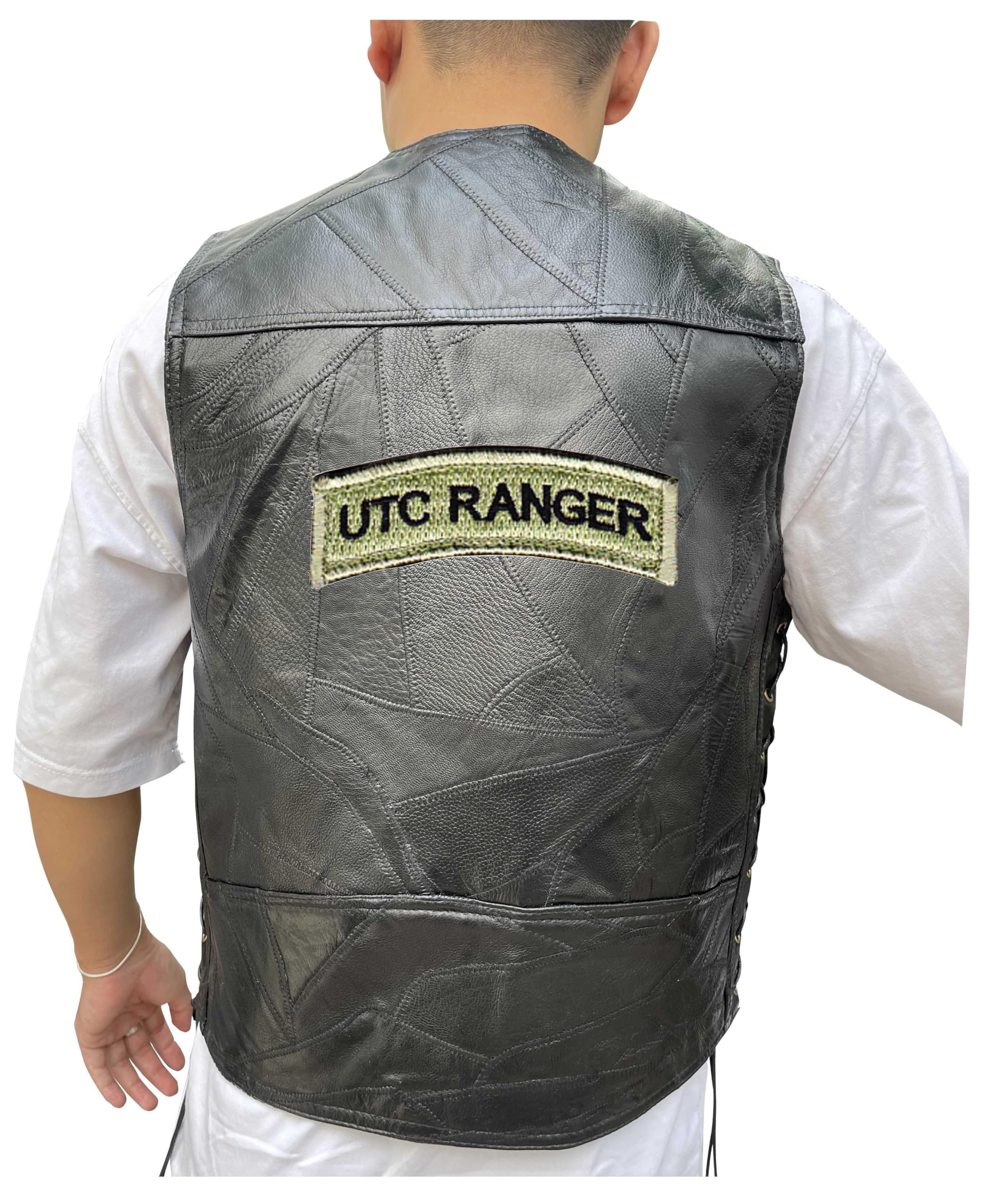 247EMBROIDERY Rotc university of tennesse chattanooga utc ranger rocker embroidered vest patch, patches, leather vest jacket hook and loop