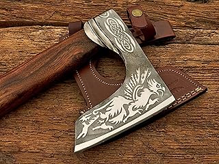 Handmade Steel Viking Axe, Hatchet Tomahawk Axe, Camping Axe, 22 inches Rosewood Handle Axe