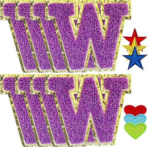 Miniatura 82 de Jongdari Letras termo-adhesivas para ropa, parche de letras de felpilla con brillantina del alfabeto, apliques para coser con adhesivo planchado, 8