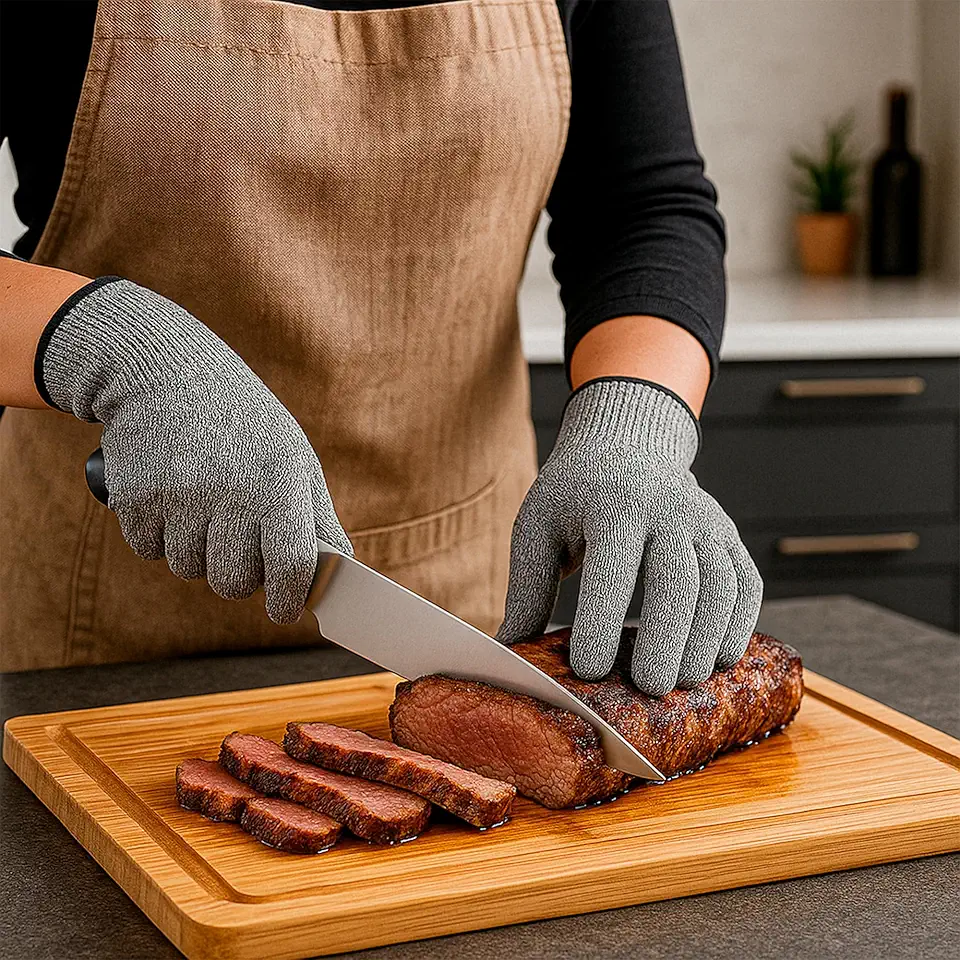 Par de Luvas de Proteção para Corte, Luva Anticorte Cozinha Profissional Nível 5, Máxima Segurança e Conforto para Cozinhar com Facas, Raladores e Cortadores