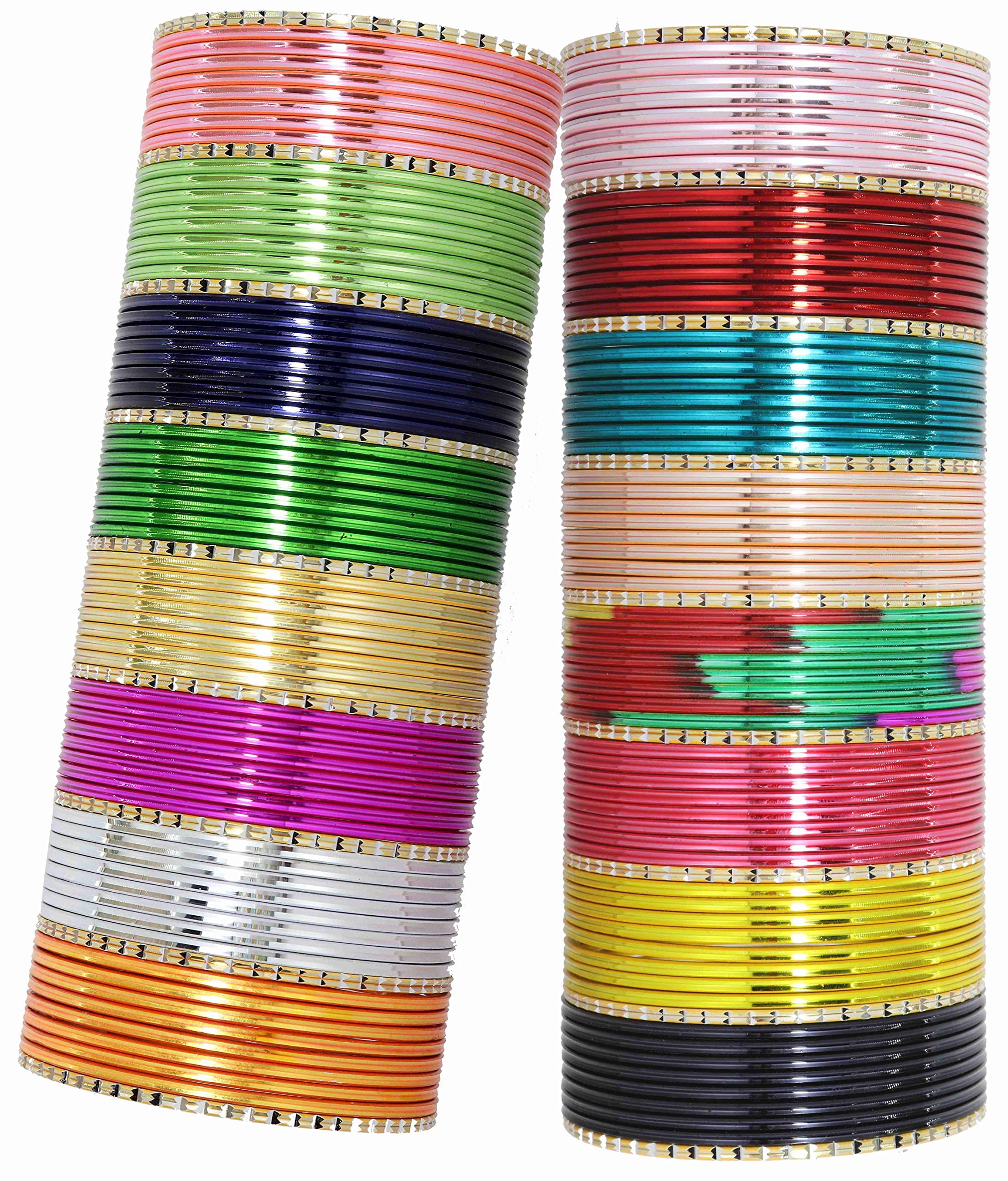Base Metal Bangle Set for Women and Girls, Multi-Color, Pack Of 146