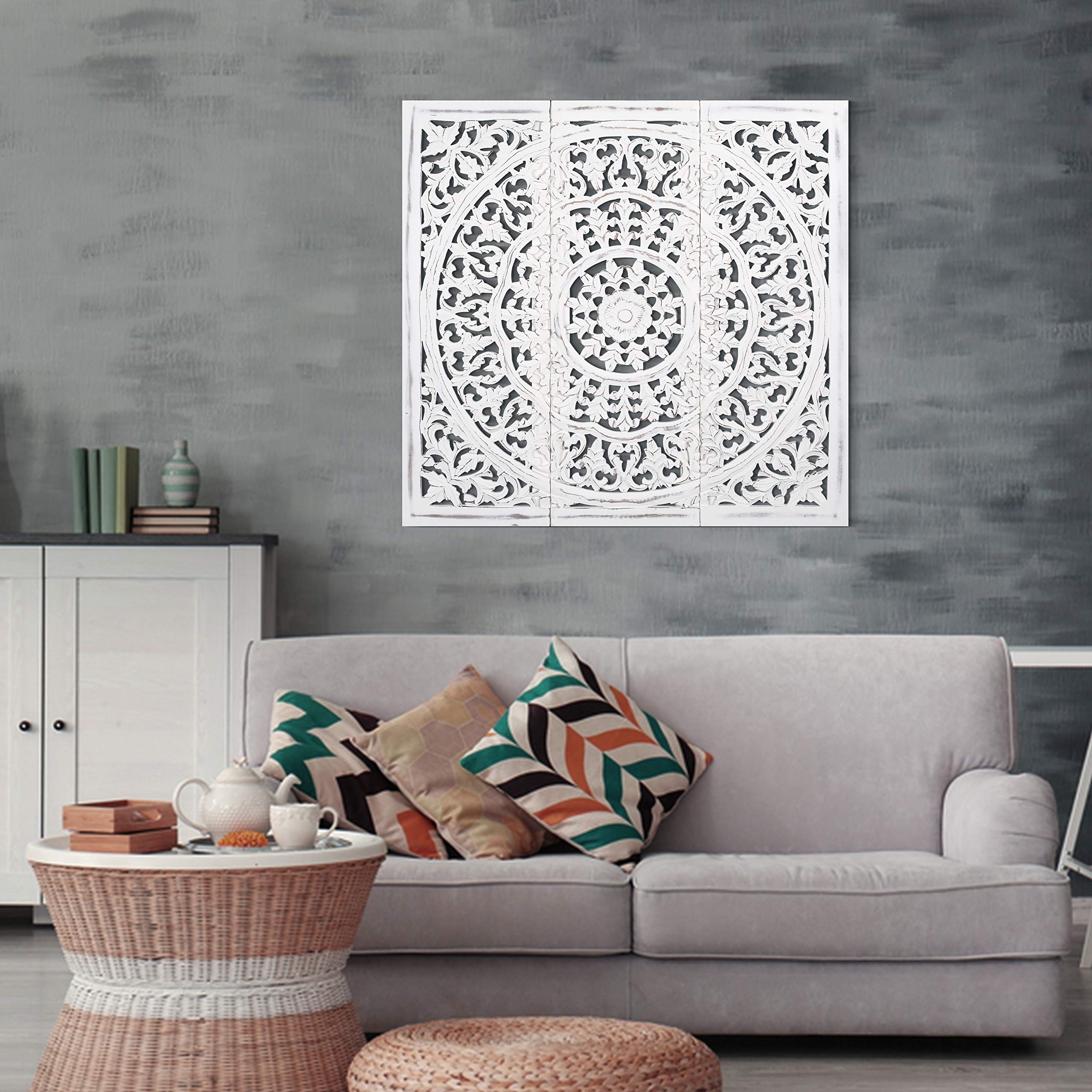 Amazon.co.jp: 木製デザイナー壁掛けプラーク/壁飾り額 - 36x12インチ