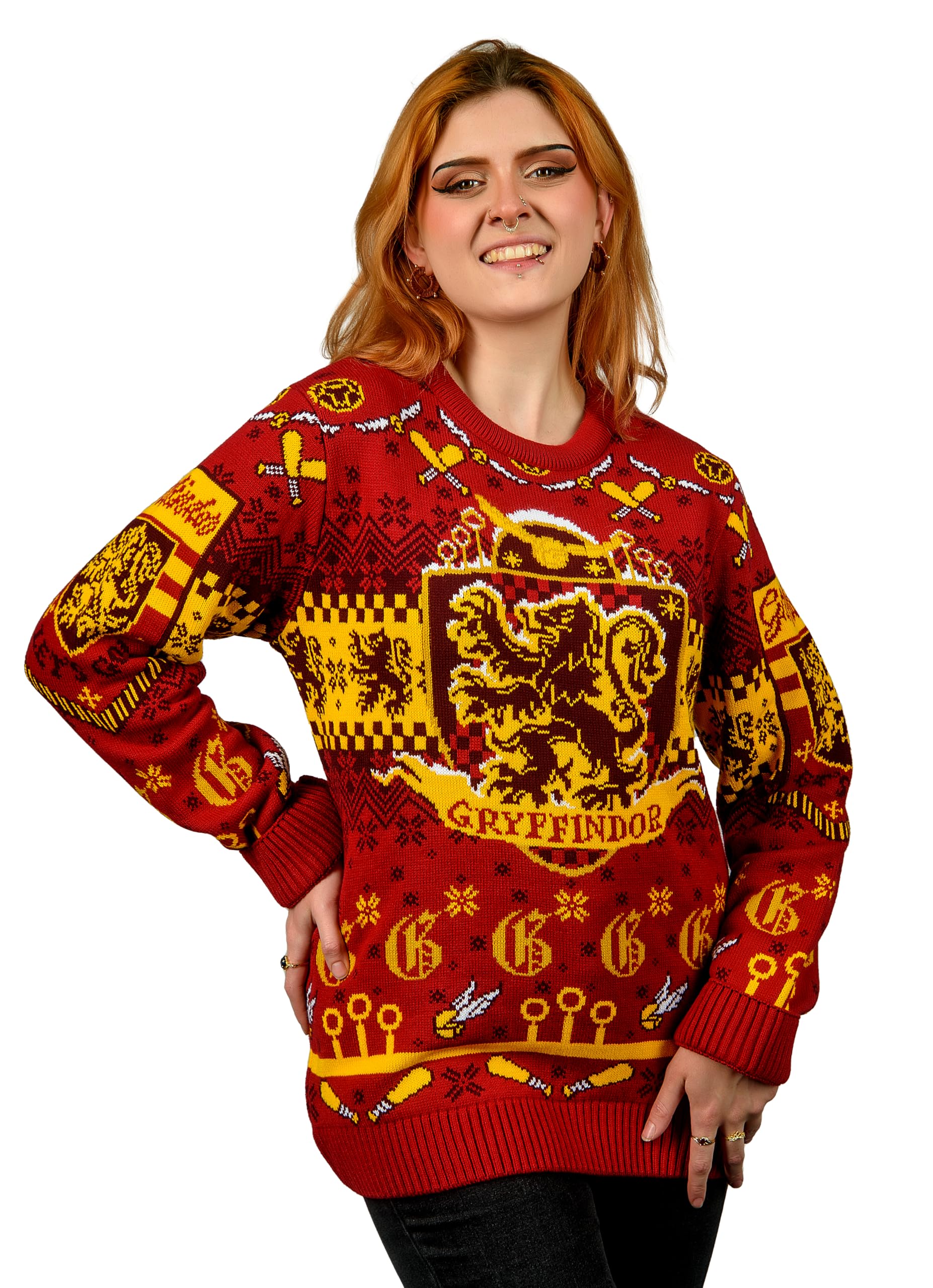 Harry Potter: Gryffindor Christmas Jumper Gift for Men and Women (Size: L)