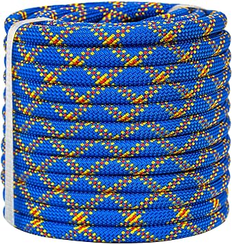 3/8in X 150ft Braided Polyester Arborist Rigging Rope, Blue | Abrasion Resistant Arborist Rigging Rope, High Strength Heavy Duty Outdoor Rope for Climbing, Hiking & Tree Work