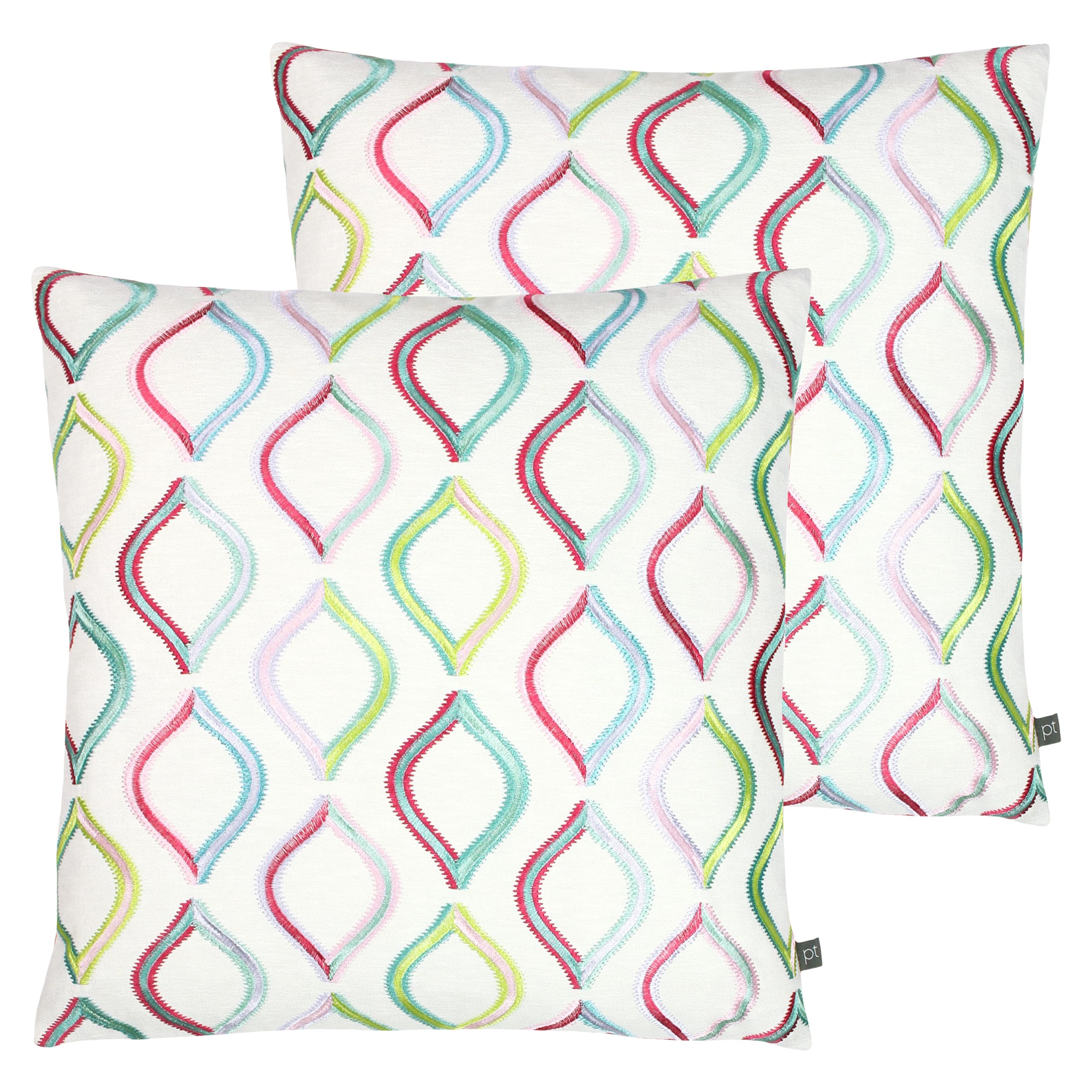 Prestigious Textiles Spinning Top Feather Filled Cushions Twin Pack, Rainbow, 50 x 50cm