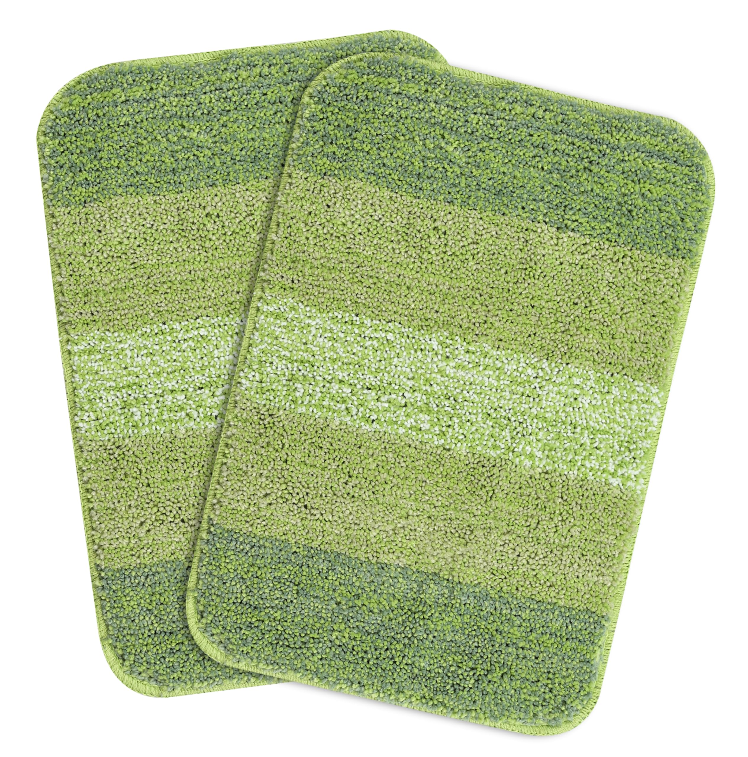 Saral Home Soft Microfiber Anti-Skid Bath Mat Pack of 2 (SAGE Green, 35X50 cm)