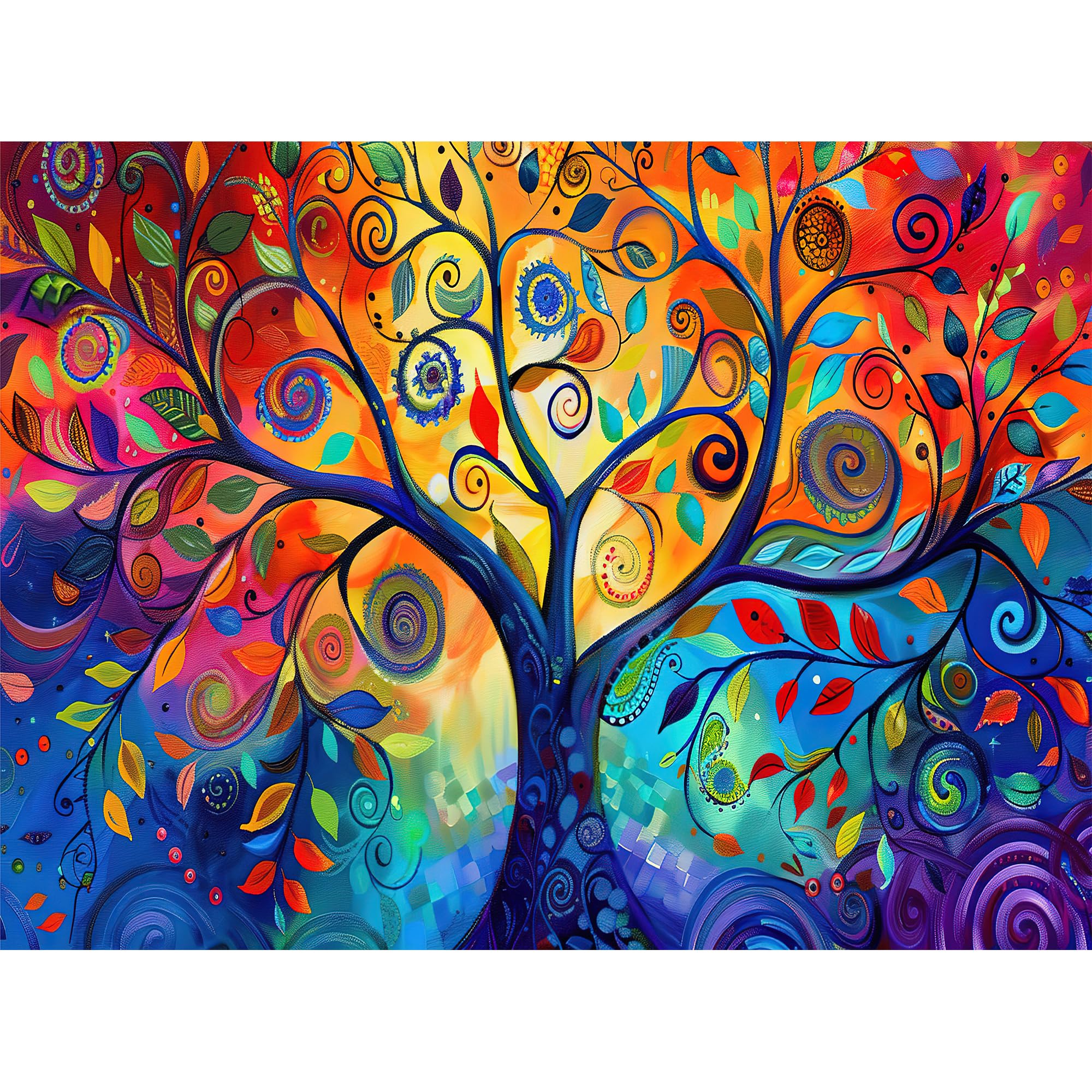 Jigsaw Puzzles for Adults 1000 Piece,Colorful Tree of Life Puzzle 1000 Pieces,Educational & Decompressing, Challenging Brain Teaser.