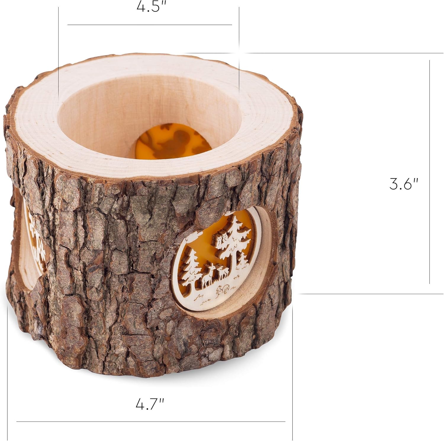 Forest Decor Wooden Tealight Candle Holder with Nativity Scene - Premium Wood Table Centerpiece - Handmade Rustic Tealight Holder for Christmas Decor - Christian Nativity Candle Gift Set - 3 Scenes