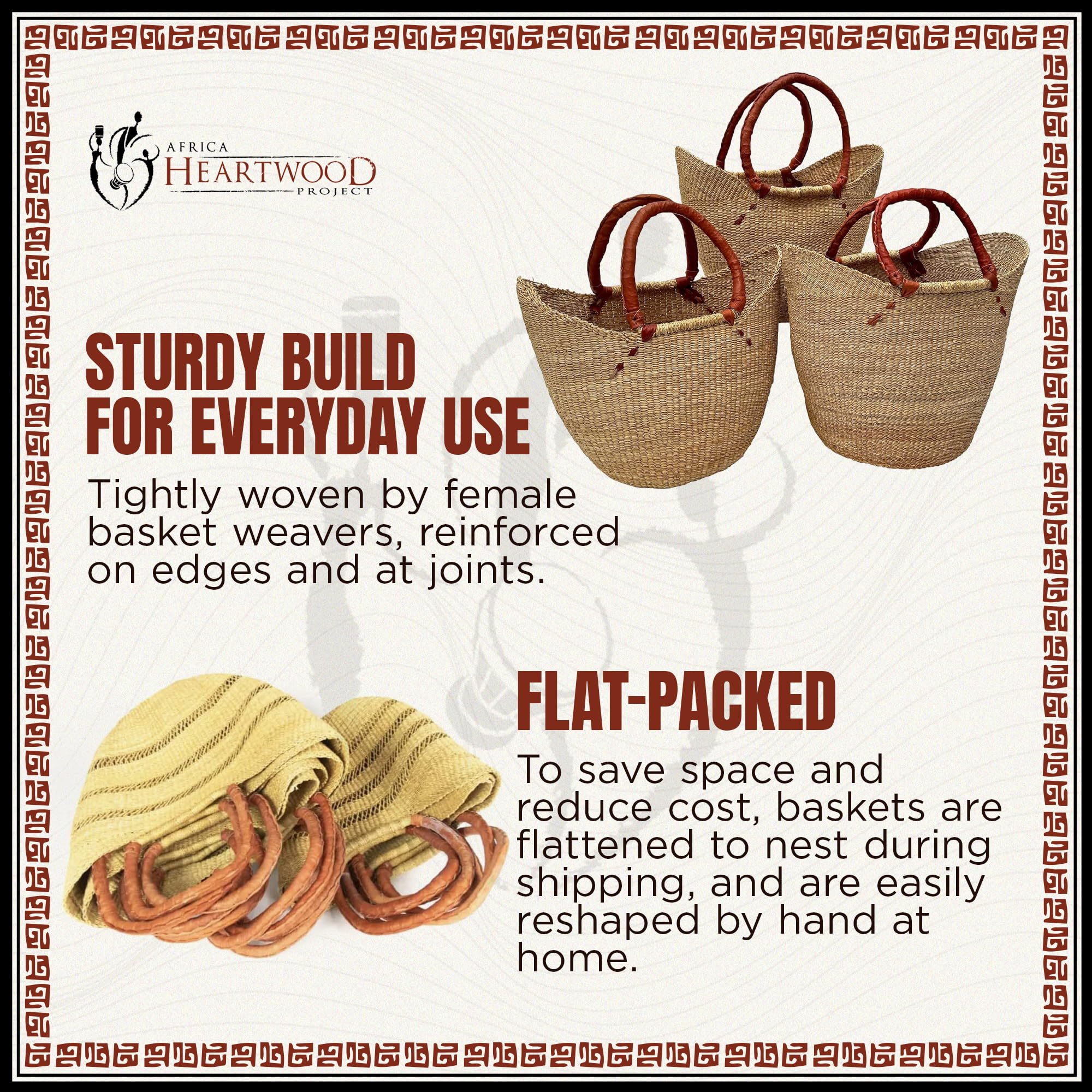 Large Natural African Shopping Basket - Handwoven In | Ubuy - View #8