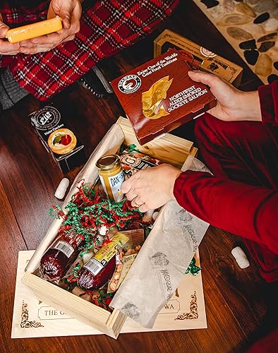 Miniatura 5 de Canasta de regalo gourmet Dan the Sausagemans Favorite con embutidos originales Dan salmón ahumado Seabear quesos 100 de Wisconsin y mostaza picante
