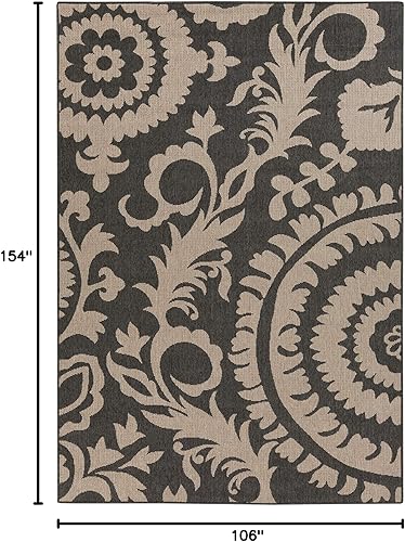 Vista 76 de Alysia - Alfombra de interior y exterior beige y crema, 3 pies 6 pulgadas x 5 pies 6 pulgadas