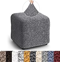 Vista 36 de PAULATO BY GA.I.CO. Funda otomana grande para taburete, funda de tela de poliéster suave, protector elástico de muebles de 1 pieza, colección Mango