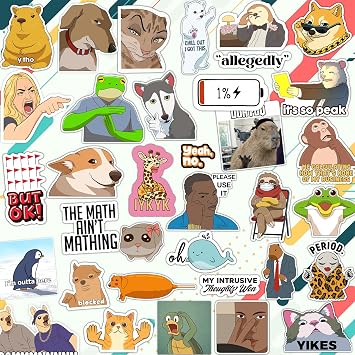 306pcs Funny Meme Vinyl Stickers Pack, Large Bulk Sticker for Laptop, Phone, Water Bottles, Computer Cars... Vine Sticker Decal DIY Decor for Bumper Accesory
