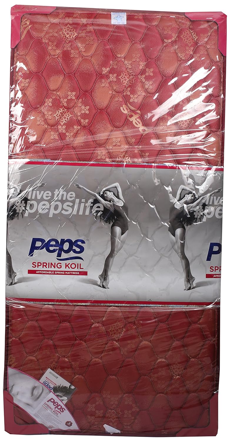 peps King Spring Koil Mattress (Red, 75x72x6 inches) Amazon.in Home & Kitchen