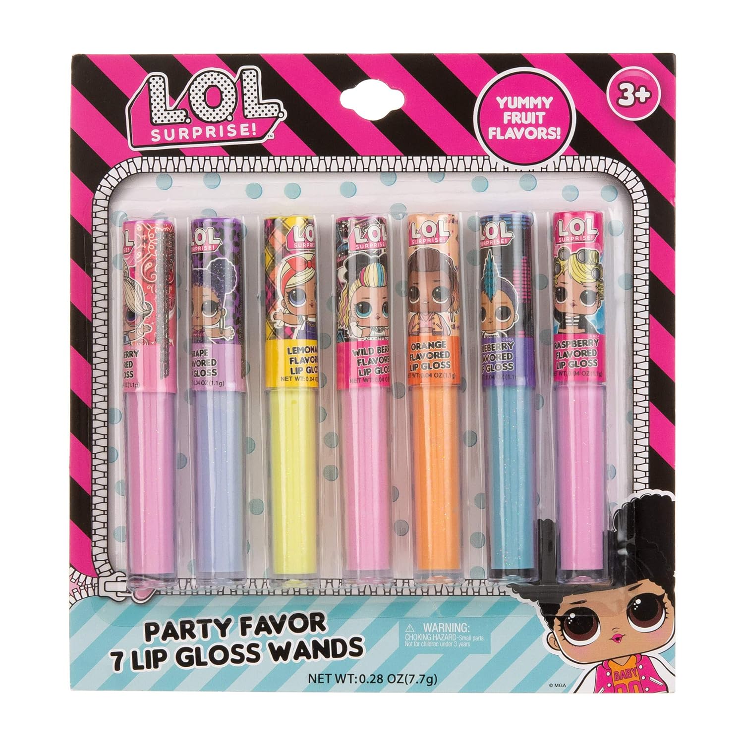 L.O.L Surprise! 7pc Lip Gloss for Girls, Lol Lip Gloss Set