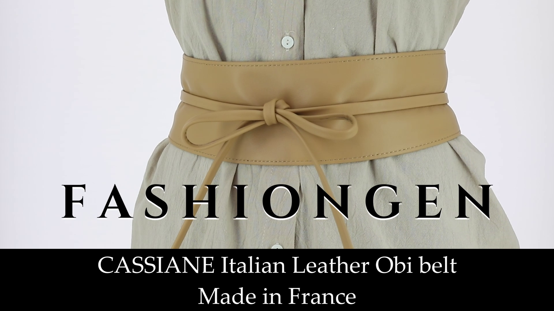 Italian full grain leather obi belt wide adjustable slim fit Leather Obi Belt - Black main image 2