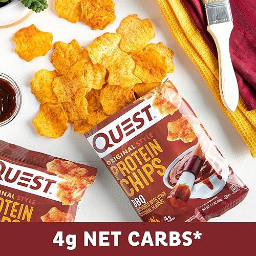 Vista 46 de Quest Nutrition Cheddar & Sour Cream Chips de proteína, 0.67 oz de proteína, 0.14 oz de carbohidratos netos, bajos en carbohidratos, sin gluten, 1.1