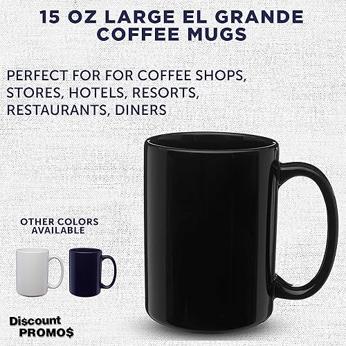 Miniatura 2 de DISCOUNT PROMOS Juego de 10 tazas de café grandes de cerámica de 15 onzas, paquete a granel, perfectas para café, té, expreso, cacao caliente, otras