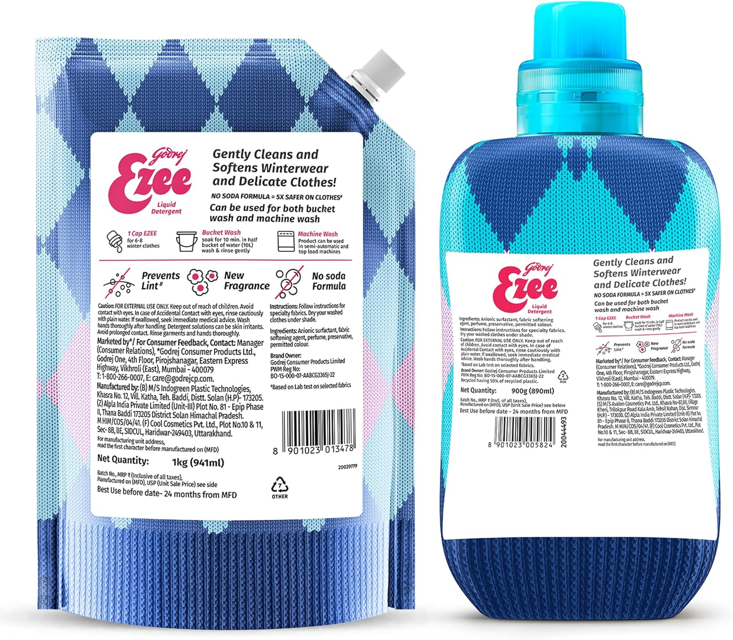Liquid Detergent - Winterwear, Chiffon & Silks 3 kgs (1 Bottle + 2 Refills)