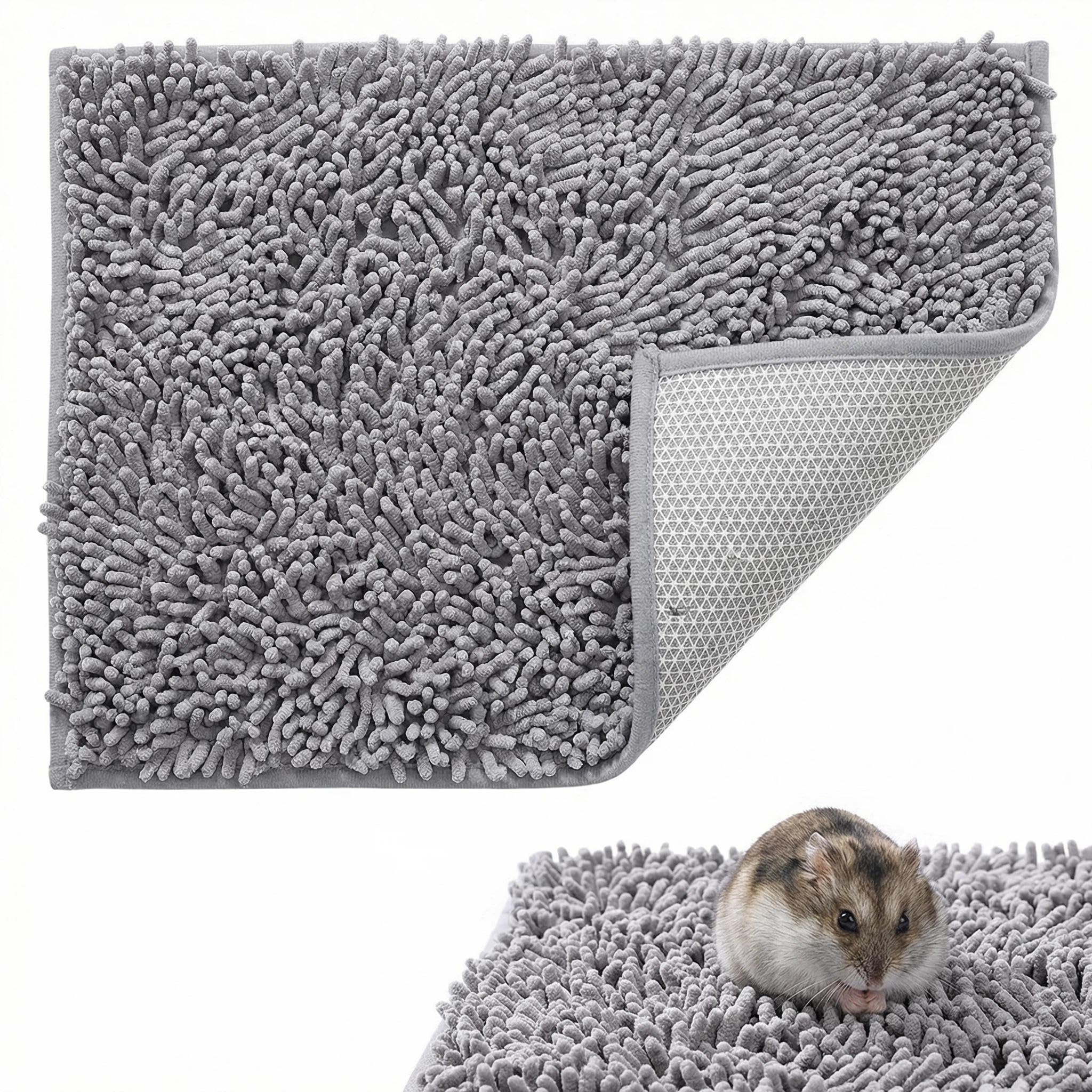 Cretvestsar 2Pack Guinea Pig Bed, 30x50cm Soft Chenille Fleece Cage Liner, Reusable Washable Absorbent Pet Mat for Small Animals, Bunny Bedding, Hamster Sleeping Pad, Non-Slip Cat Comfort Pad(2)