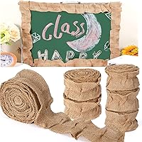 Vista 1 de Teling 39 pies, 4 calcomanías de arpillera con borde festoneado, bordes de anuncios, borde de tablón de anuncios, decoración de aula, decoración