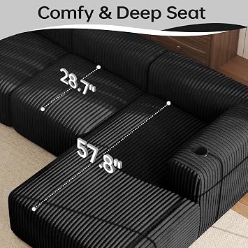 DURASPACE 275cm Sectional Corner Sofa L Shaped Sofa Boneless Cloud Couches