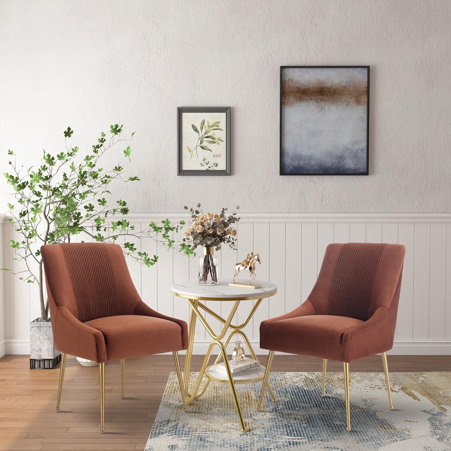 Boyel Living Dining Chairs Set of 2, Brown Living Room