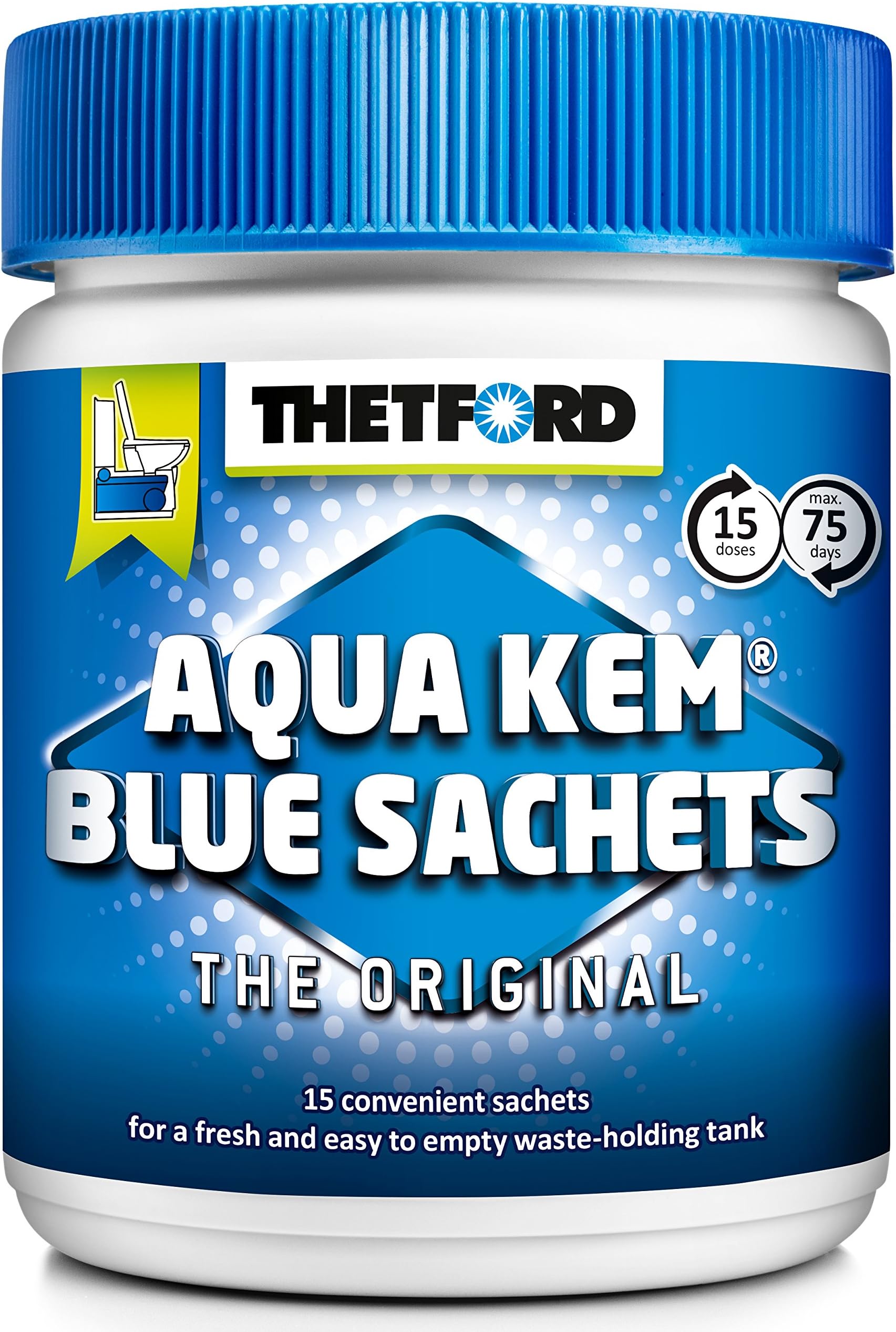 202196/0619 Aqua Kem Blue Toilet Sachets, Blue, 375g (15 x 25 g)