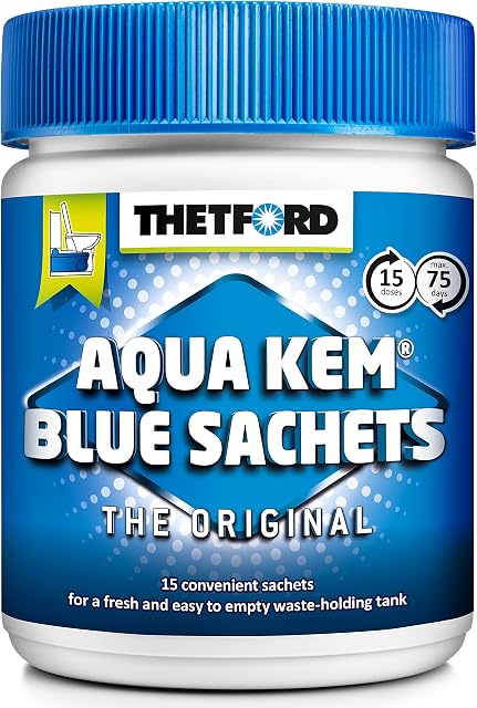 Thetford 202196/0619 Aqua Kem Blue Toilet Sachets, Blue, 375g (15 x 25 g)