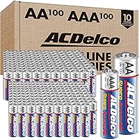 Vista 8 de Powermax ACDelco 84 pilas alcalinas, 40 AA, 36 triples AAA, 8 unidades de 9 voltios, paquete combinado de baterías para el hogar y la oficina
