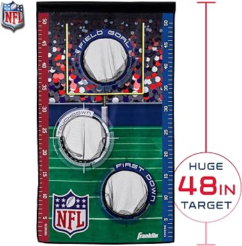 Franklin Sports NFL Door Jam Football Target Toss | Fits Any Doorway, Includes 4 Mini Balls + Pump, Multiplayer Scoring Clips, Practice Passing Accuracy