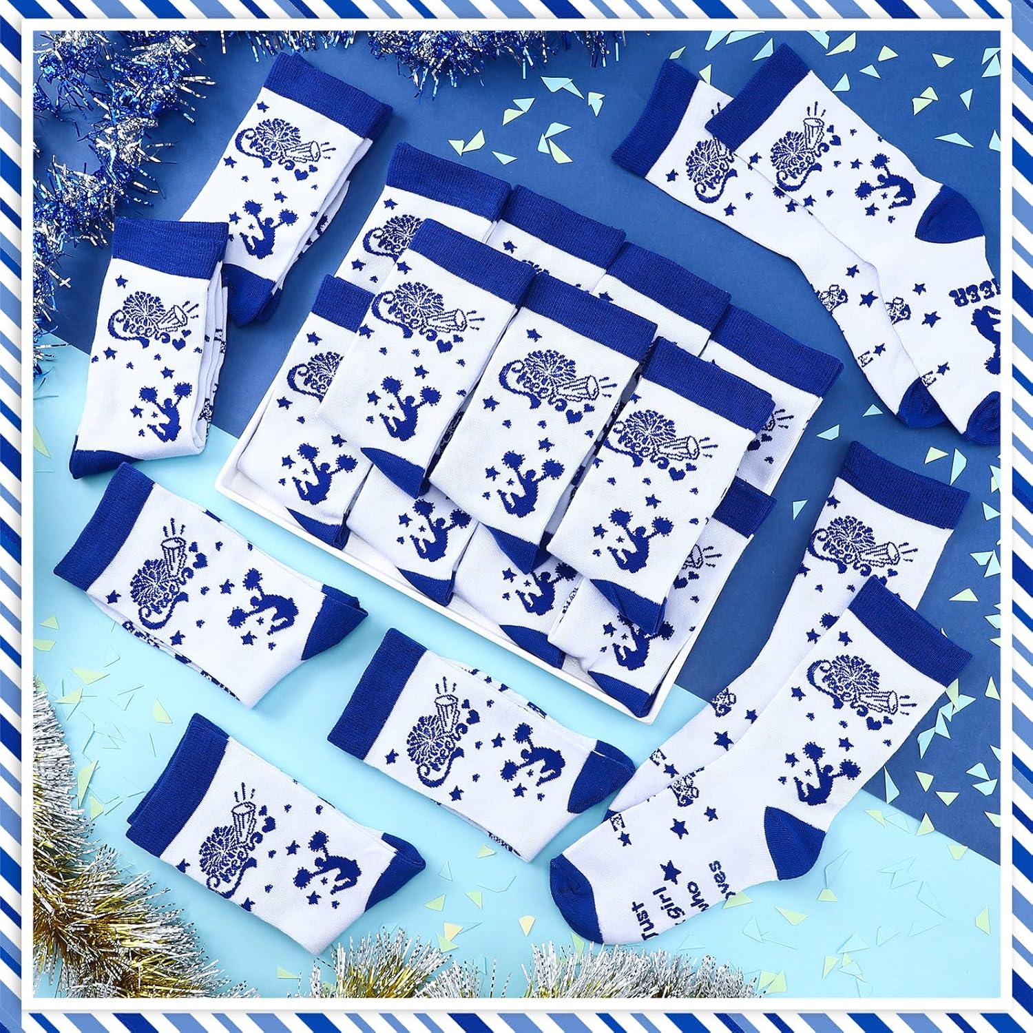 18 Pairs Cheerleader Gifts Cheerleading Team Socks Cheer Socks Cheerleading for Women Cheer Accessories - Image 5