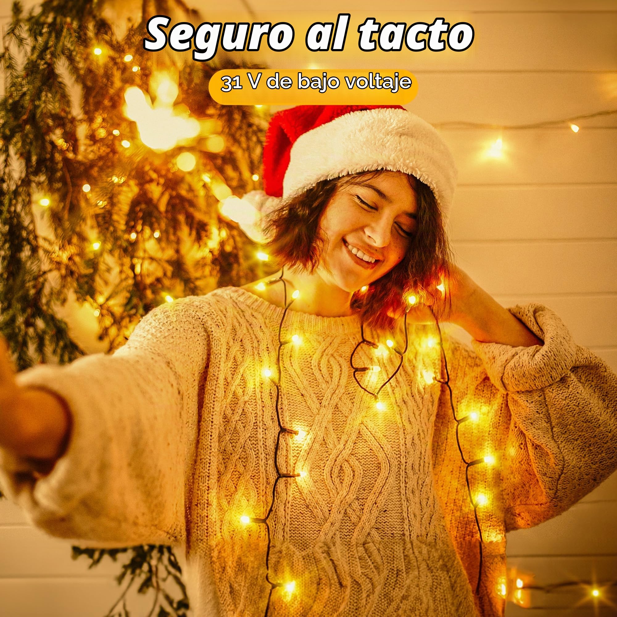 Auriostar Luces Navidad Exterior 60m, 600LEDs Luces Arbol Navidad Interior 8 Modos, IP44 Impermeable Exterior con Control Remoto, LED para Habitacion, Fiestas, Boda, Balcon