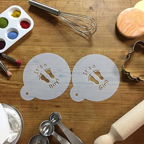Miniatura 4 de Designer Stencils C064 - Plantilla de galletas It's a BoyGirl - 3.5 pulgadas, Beigesemitransparente