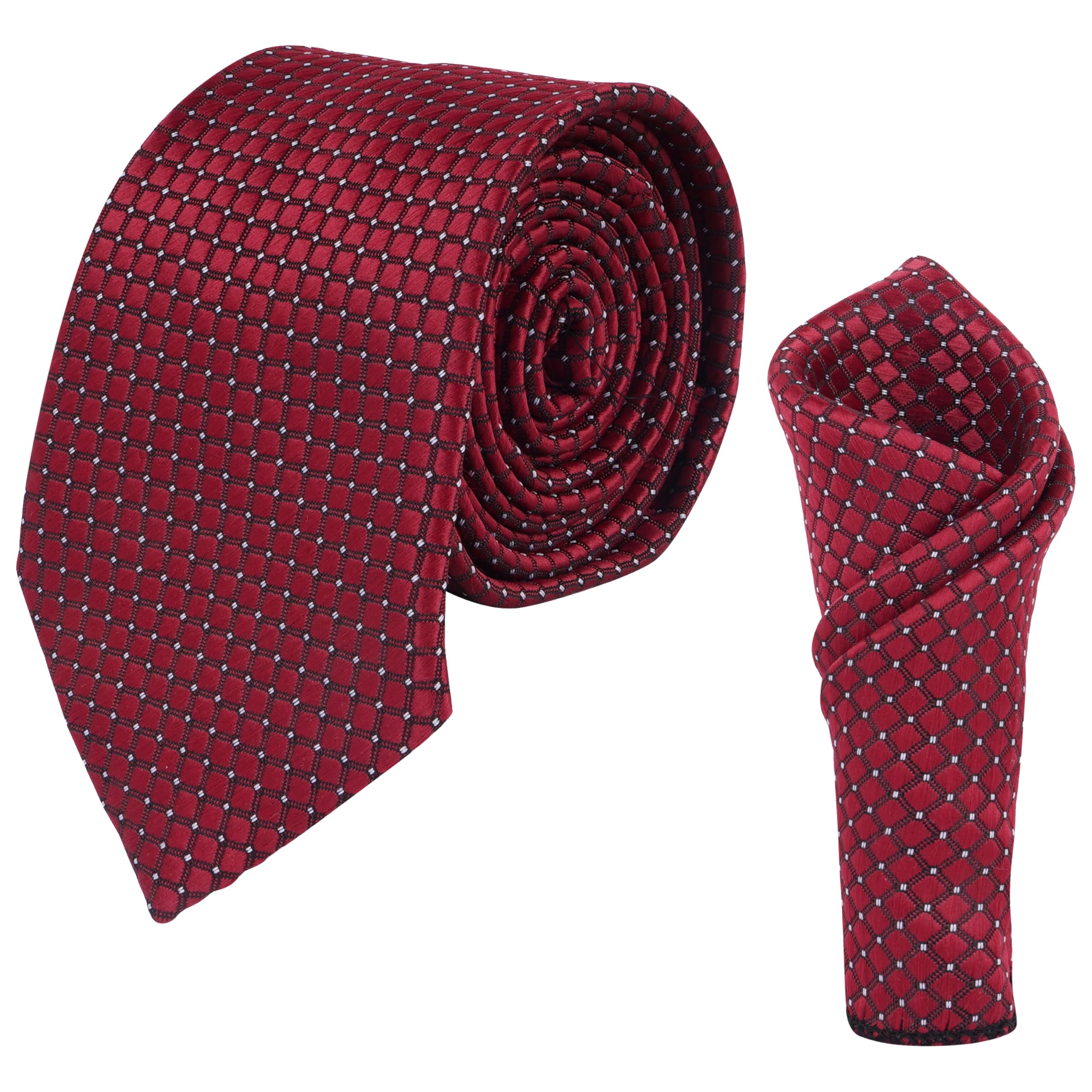 calixto Men's Microfibre Italian Necktie Gift Set, Floral Printed Tie With Pocket Square (Pack of 1)-picture-36