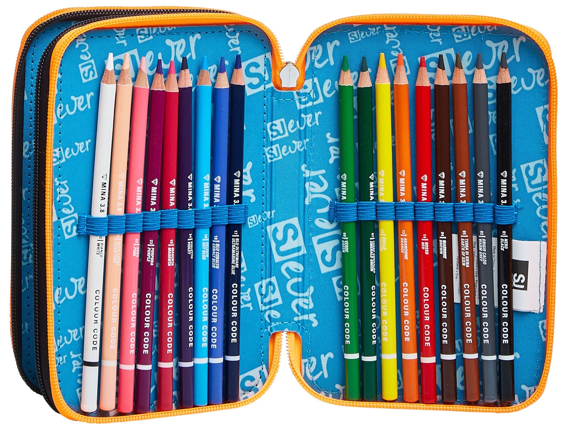 SJ GANG Federmäppchen, Mäppchen, mehrfarbig, Federtasche für Schreibwaren, Etui mit Stiften, Kugelschreiber, & mehr, Kinder, Mädchen & Jungen, Grundschule, 3 Fächer; SJ-Muster schwarz