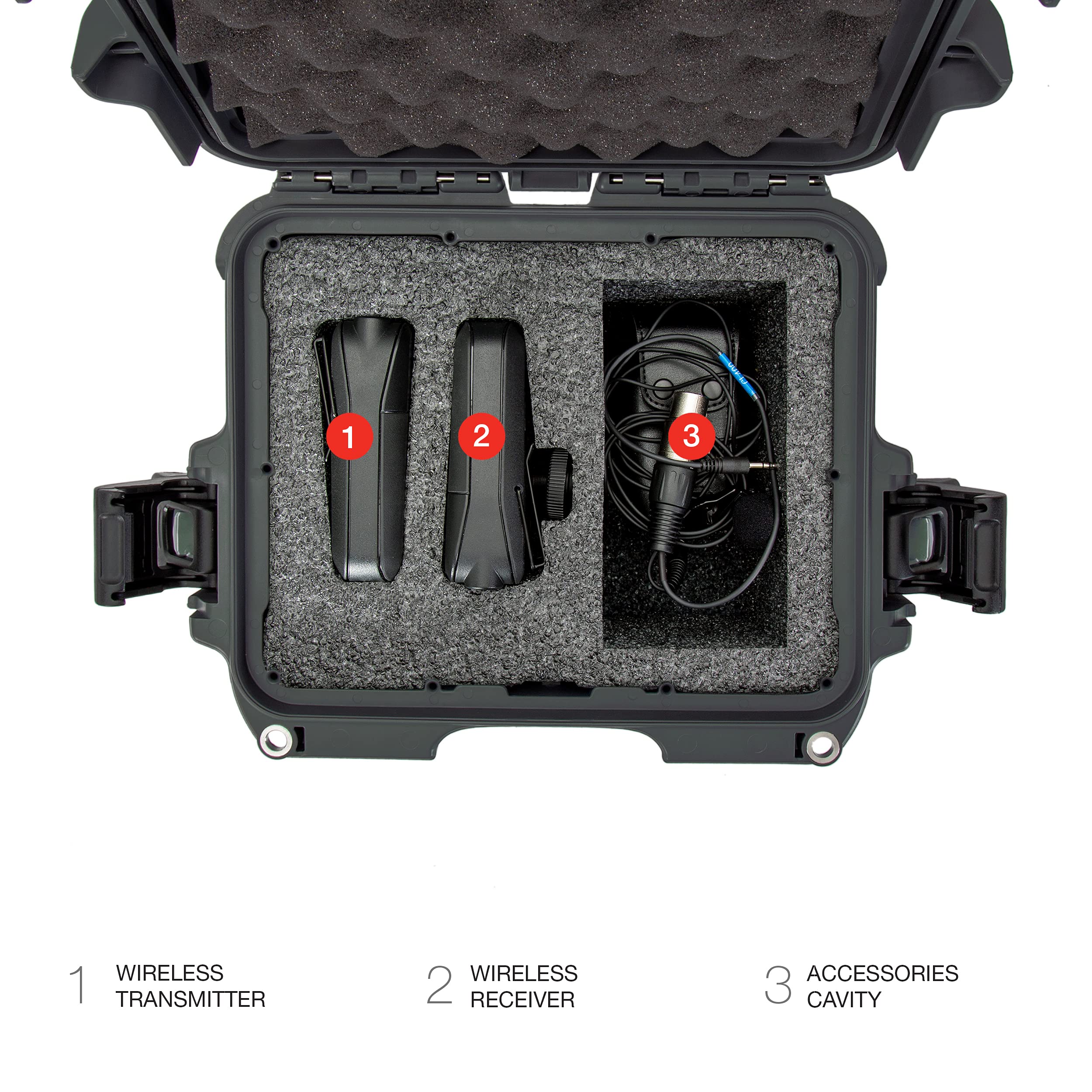 Nanuk 905 wasserdichter Hartschalenkoffer mit Schaumstoffeinlage für RodeLink Wireless Kit – Olivgrün