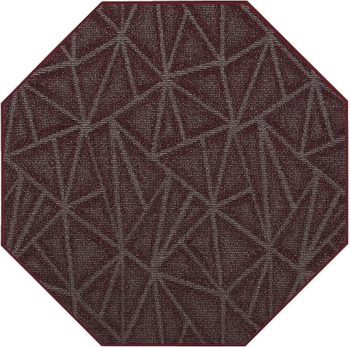 Furnish my Place Alfombra moderna para interiores y exteriores, color borgoña, alfombra moderna para cuarto de bebé, alfombra comercial para sala de